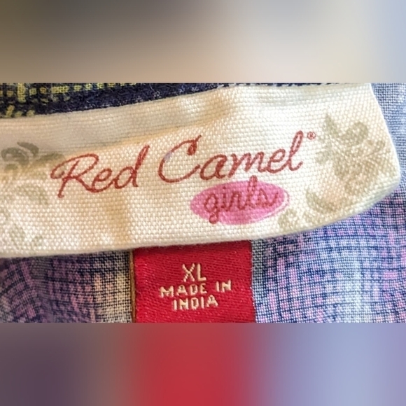 Pre-owned red camel girls extra large 3/4 sleeve shirt zigzag design, T3W - Picture 3 of 3